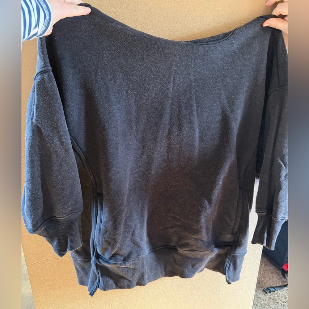 Free People Black Oversized Sweatshirt